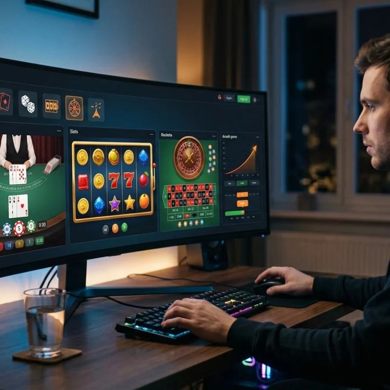 Player using strategy in an online casino game interface with multiple gameplay elements visible