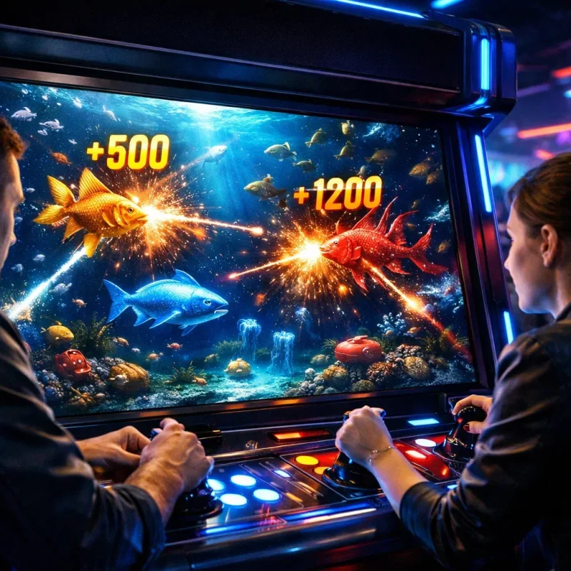 fish arcade game underwater shooting action gameplay screen