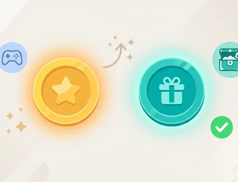 Gold coin and teal sweeps coin icons representing sweepstakes casino currency system
